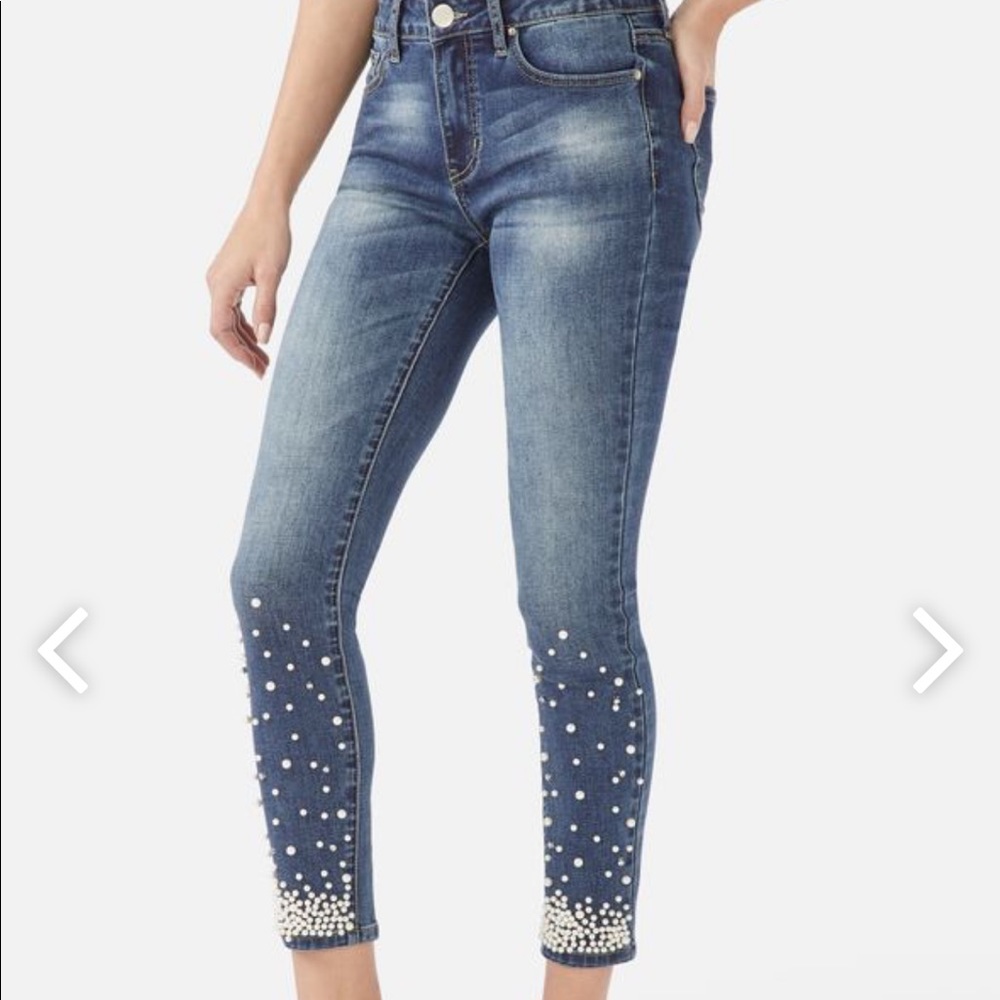 Embellished Jeans with Pearls